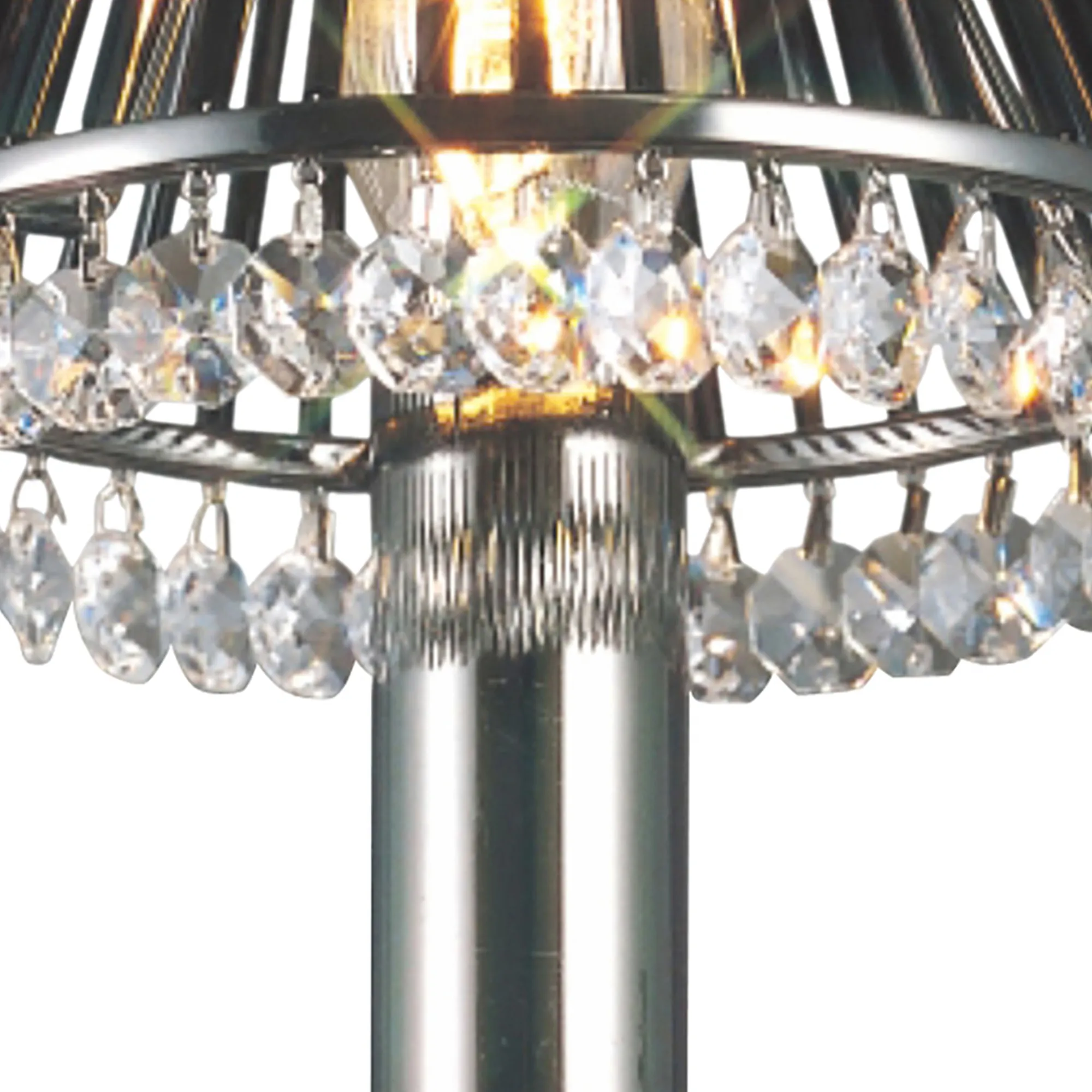 Crystal and Glass Rod Clip-On Shade Black Chrome IL30900  Diyas Crystal Shades